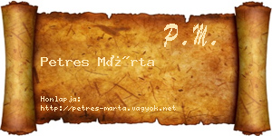 Petres Márta névjegykártya
