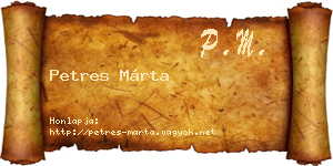 Petres Márta névjegykártya